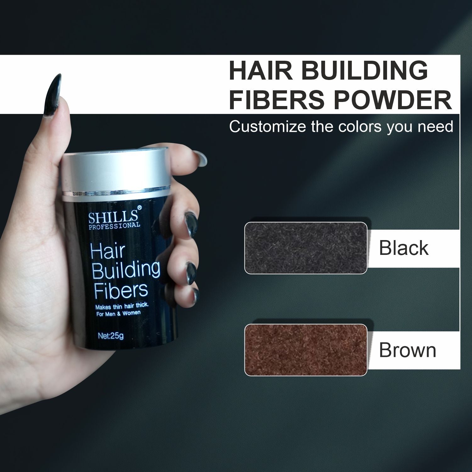 Hair Building Fiber Powder Black 25g