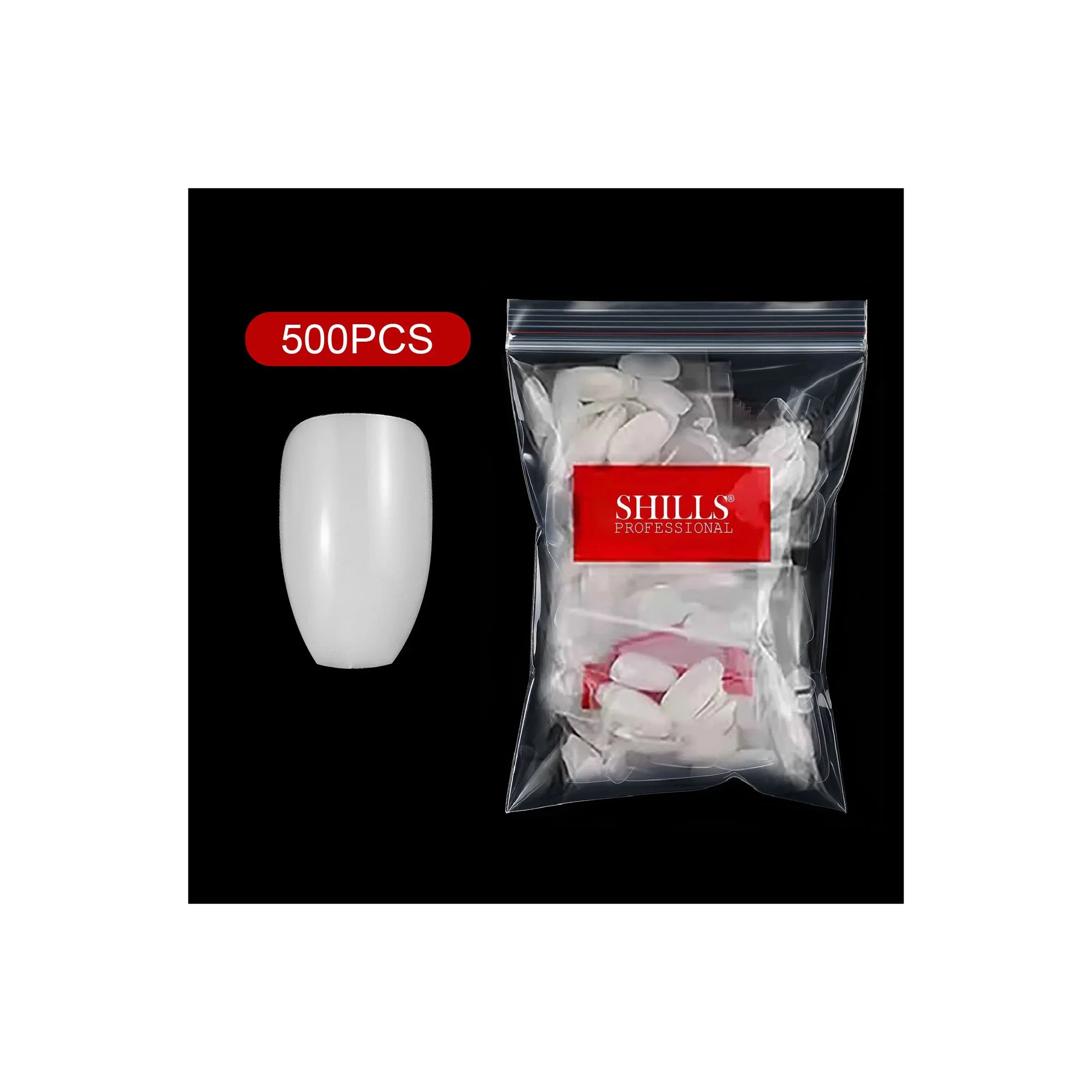 PKT 500pcs Short Ballet Nail Tips Natural - Shills Professional