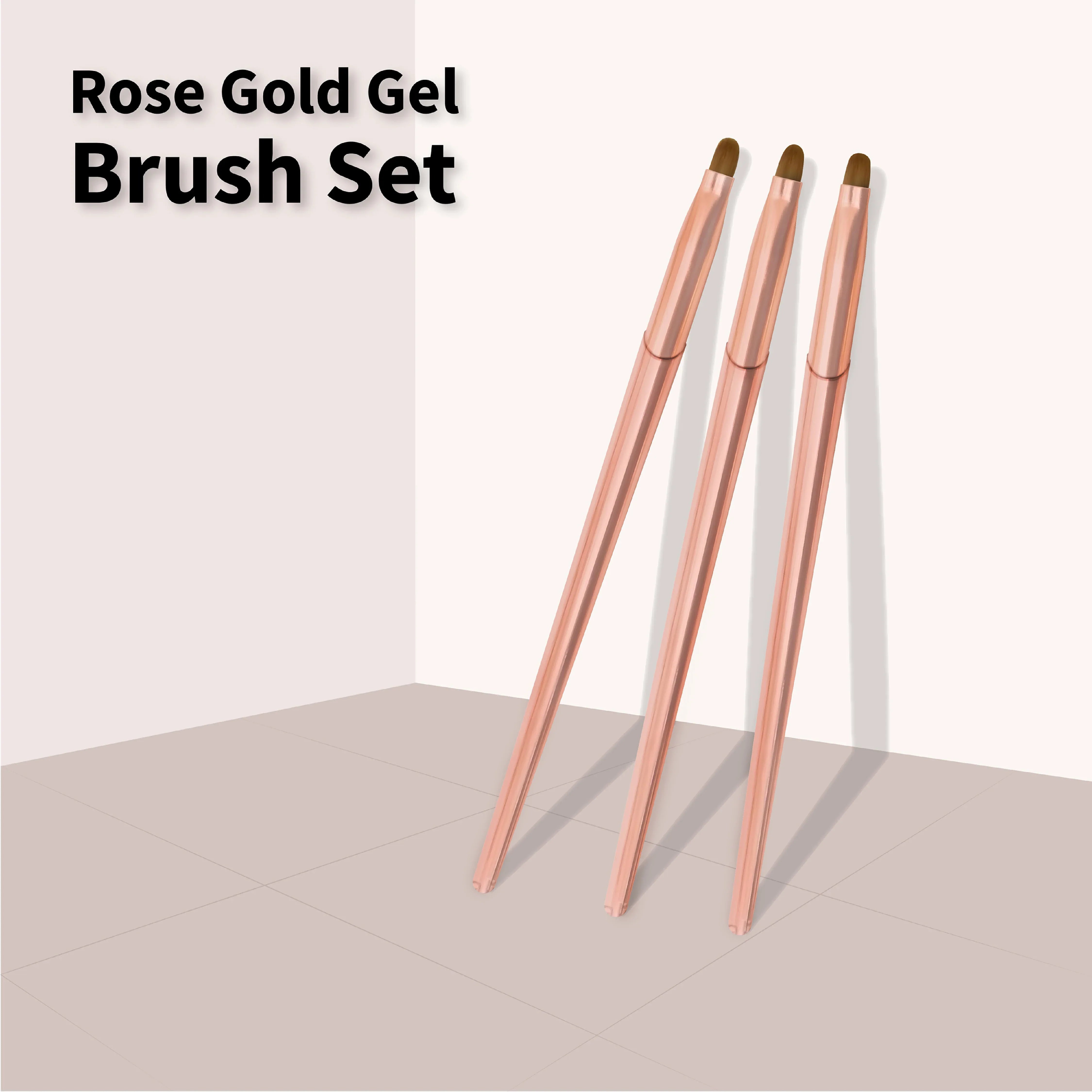 Gel Brush Set Metal 3Pcs - Shills Professional