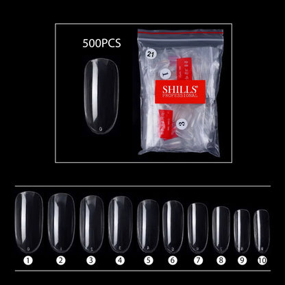 PKT 500pcs Oval Shape Nail Tips Clear - Shills Professional