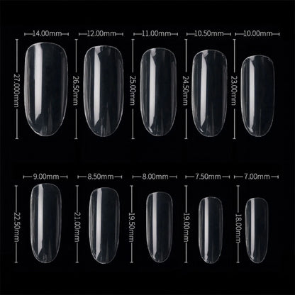 PKT 500pcs Oval Shape Nail Tips Clear - Shills Professional