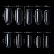 PKT 500pcs Oval Shape Nail Tips Clear