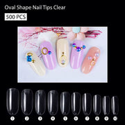 PKT 500pcs Oval Shape Nail Tips Clear