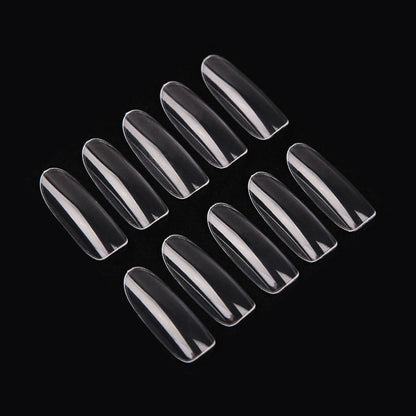 PKT 500pcs Oval Shape Nail Tips Clear - Shills Professional