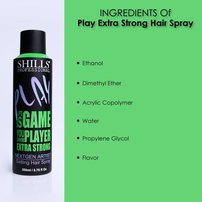 Play Extra Strong Hair Spray - Shills Professional