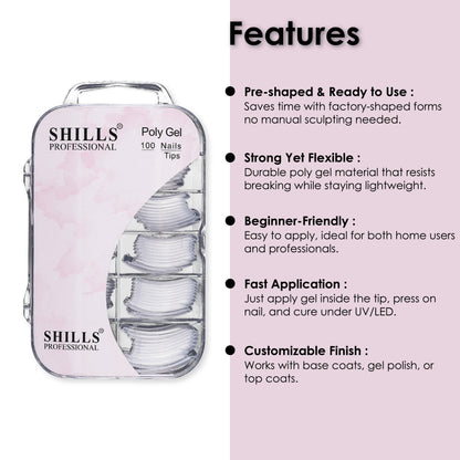 Poly Gel Tips 100pcs - Shills Professional