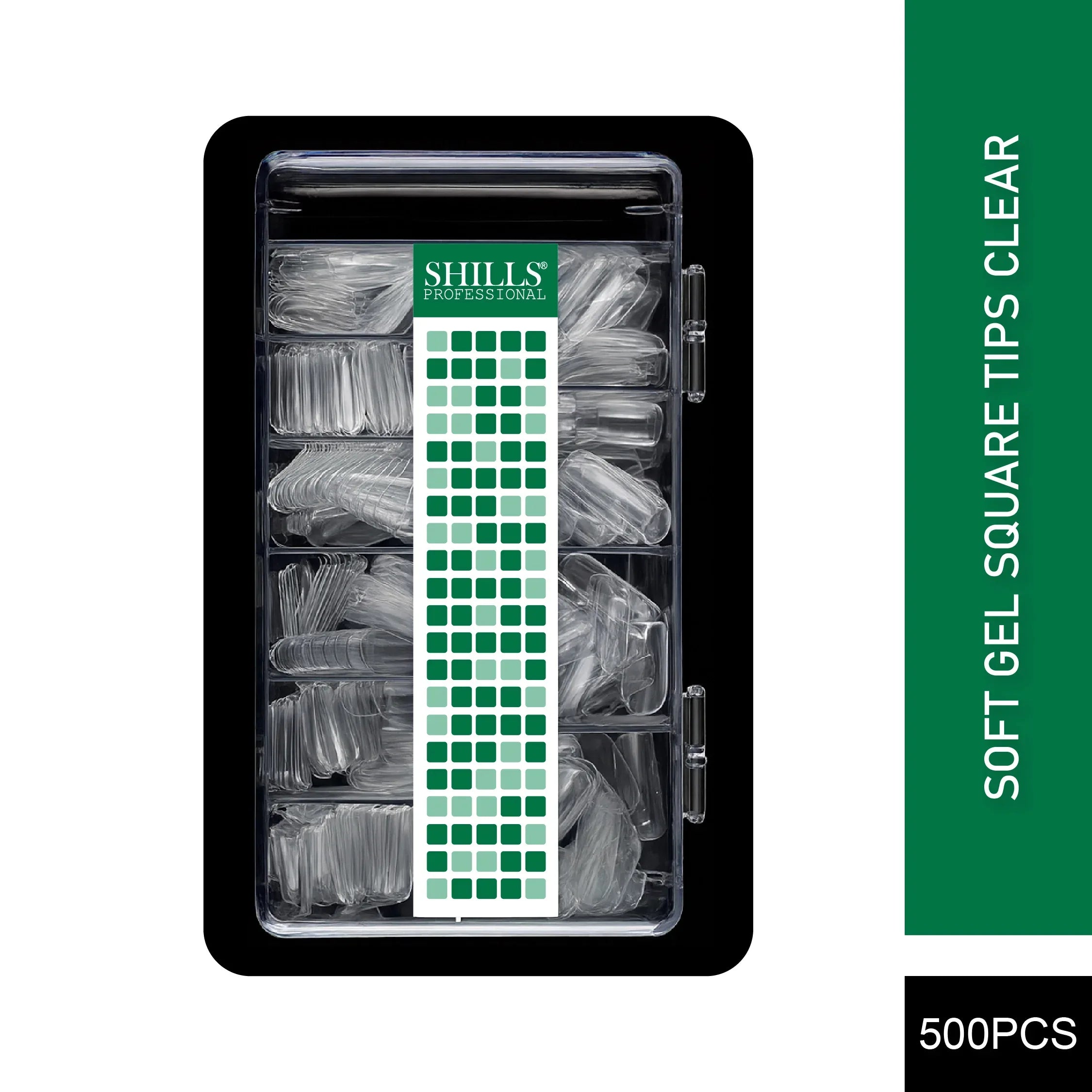 Soft Gel Square Tips-PT12-CLEAR - Shills Professional