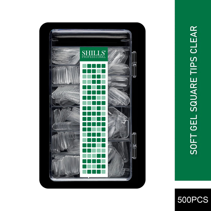 Soft Gel Square Tips-PT12-CLEAR - Shills Professional