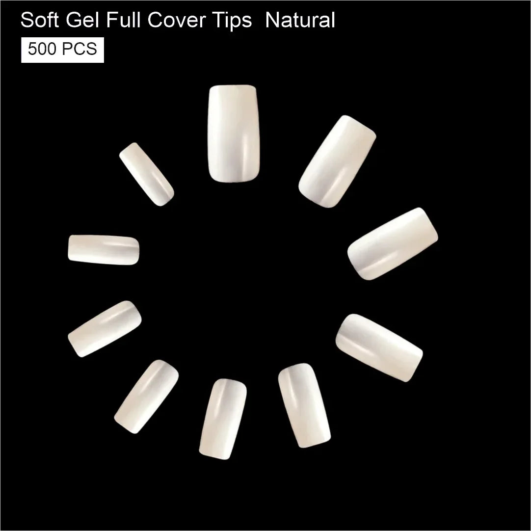 Soft Gel Full Cover Tip-PT15-NATURAL - Shills Professional
