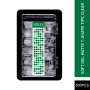 Soft Gel Matte T-Shape Tips-PT19-CLEAR