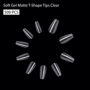 Soft Gel Matte T-Shape Tips-PT19-CLEAR
