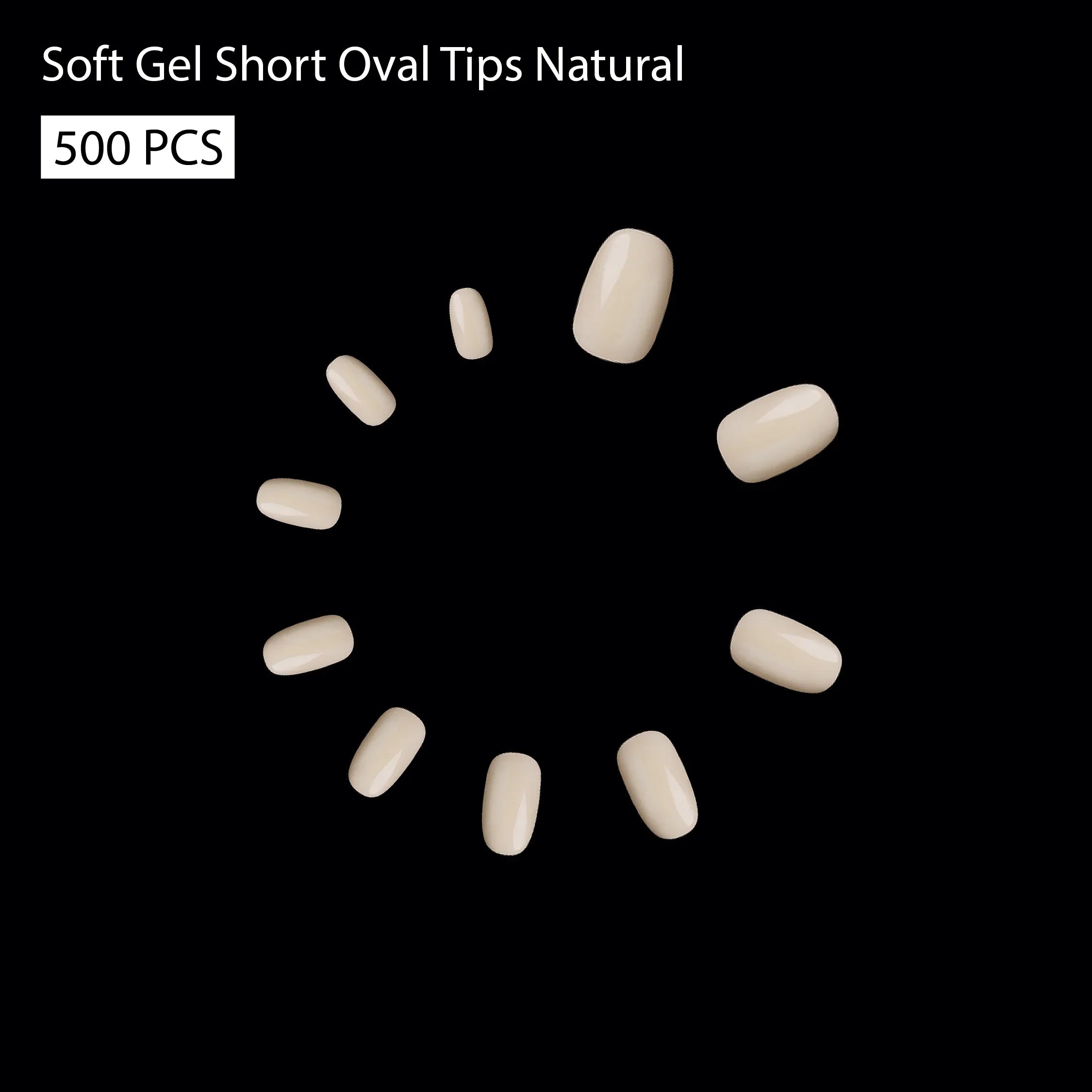Soft Gel Short Oval Tip-PT23-NATURAL - Shills Professional