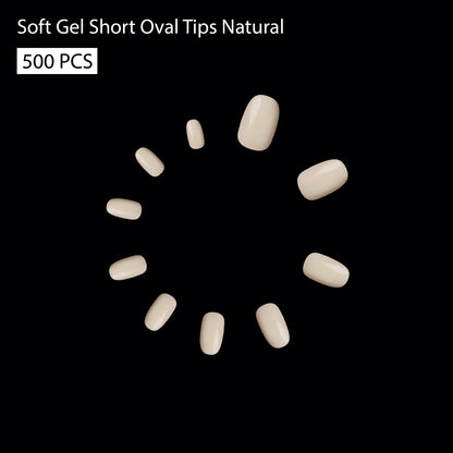 Soft Gel Short Oval Tip-PT23-NATURAL - Shills Professional