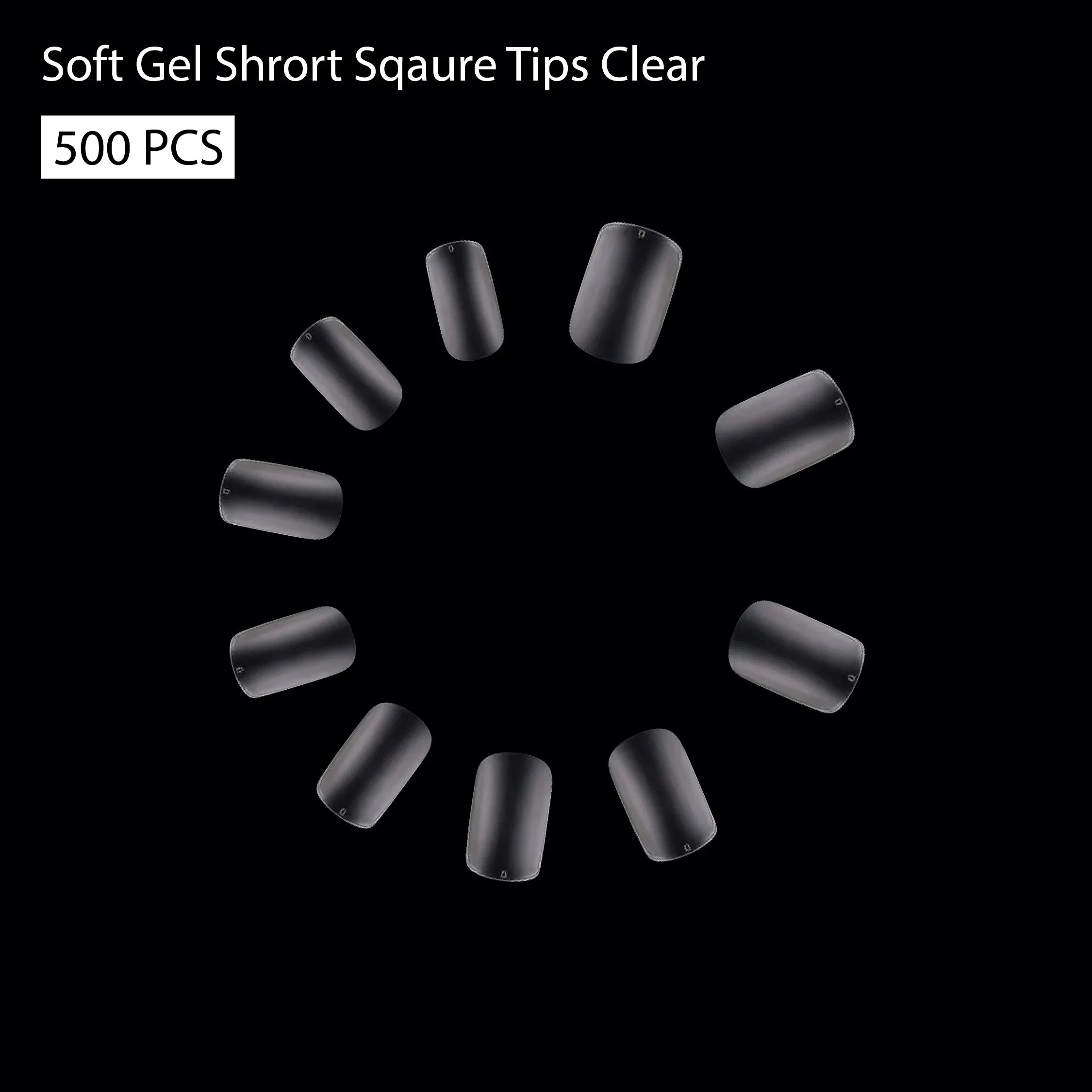 Soft Gel Short Square Tip-PT25-Clear - Shills Professional