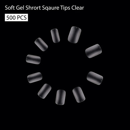 Soft Gel Short Square Tip-PT25-Clear - Shills Professional