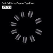 Soft Gel Short Square Tip-PT25-Clear