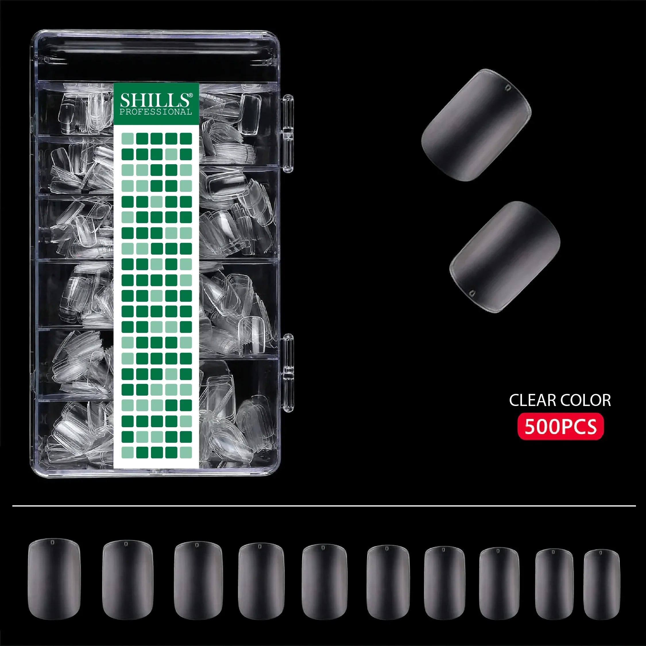 Soft Gel Short Square Tip-PT25-Clear - Shills Professional