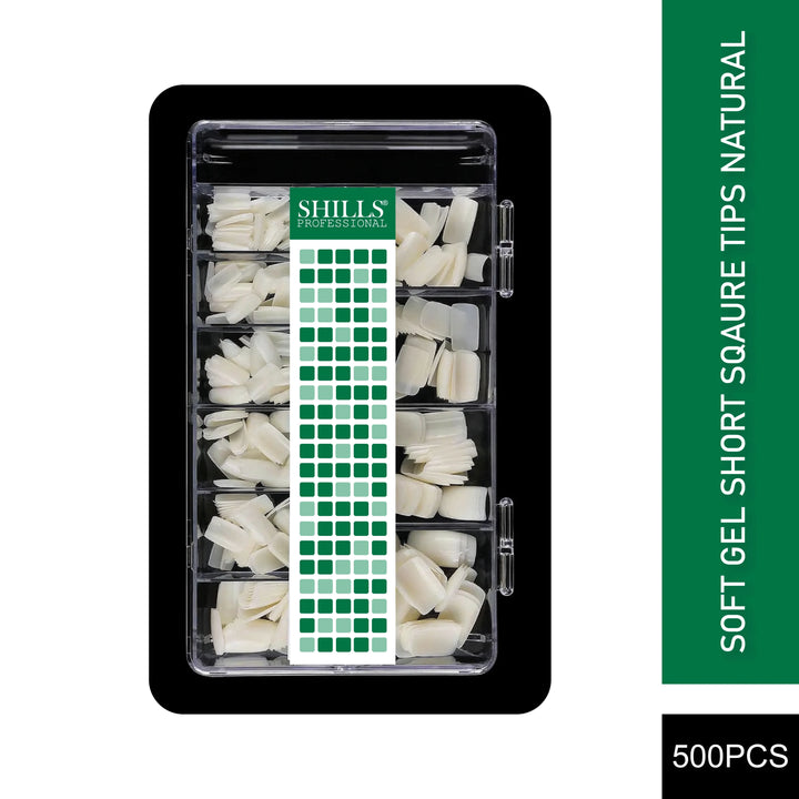 Soft Gel Short Square Tip -PT25-NATURAL - Shills Professional