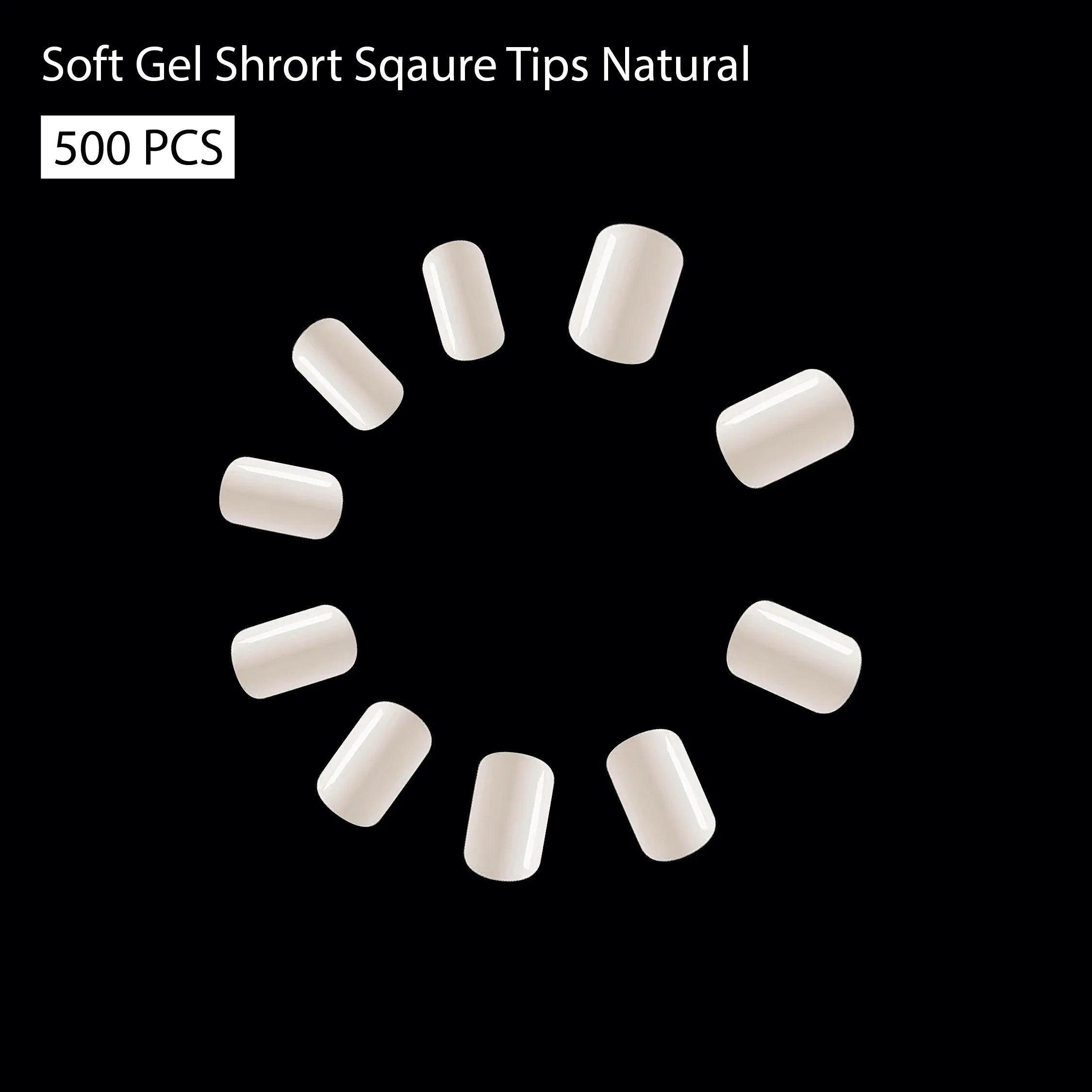 Soft Gel Short Square Tip -PT25-NATURAL - Shills Professional