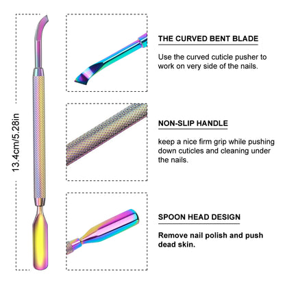 Nail Art Rainbow Cuticle Pusher S-511 - Shills Professional