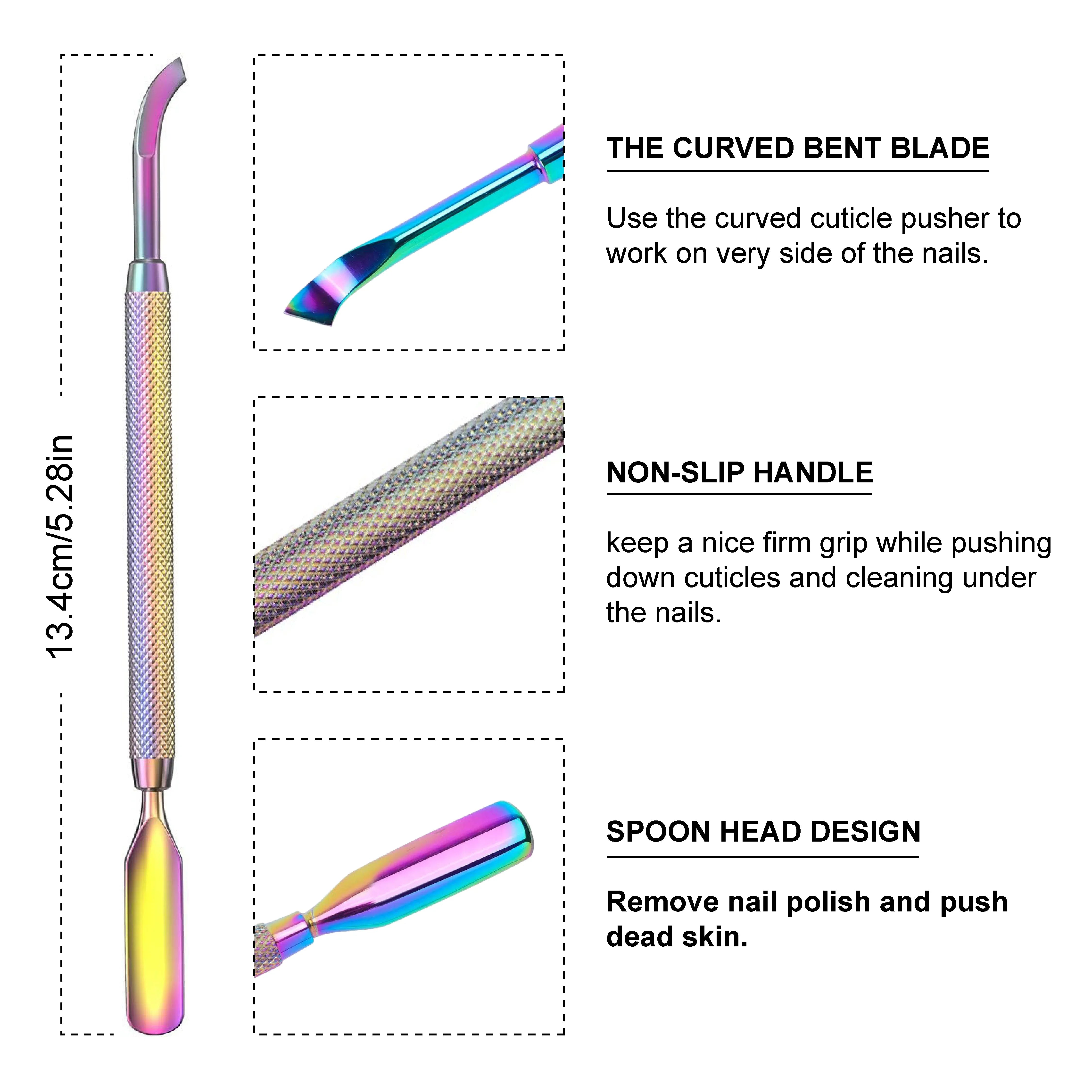 Nail Art Rainbow Cuticle Pusher S-511 - Shills Professional