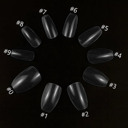 PKT 500pcs Short Ballet Nail Tips Clear - Shills Professional