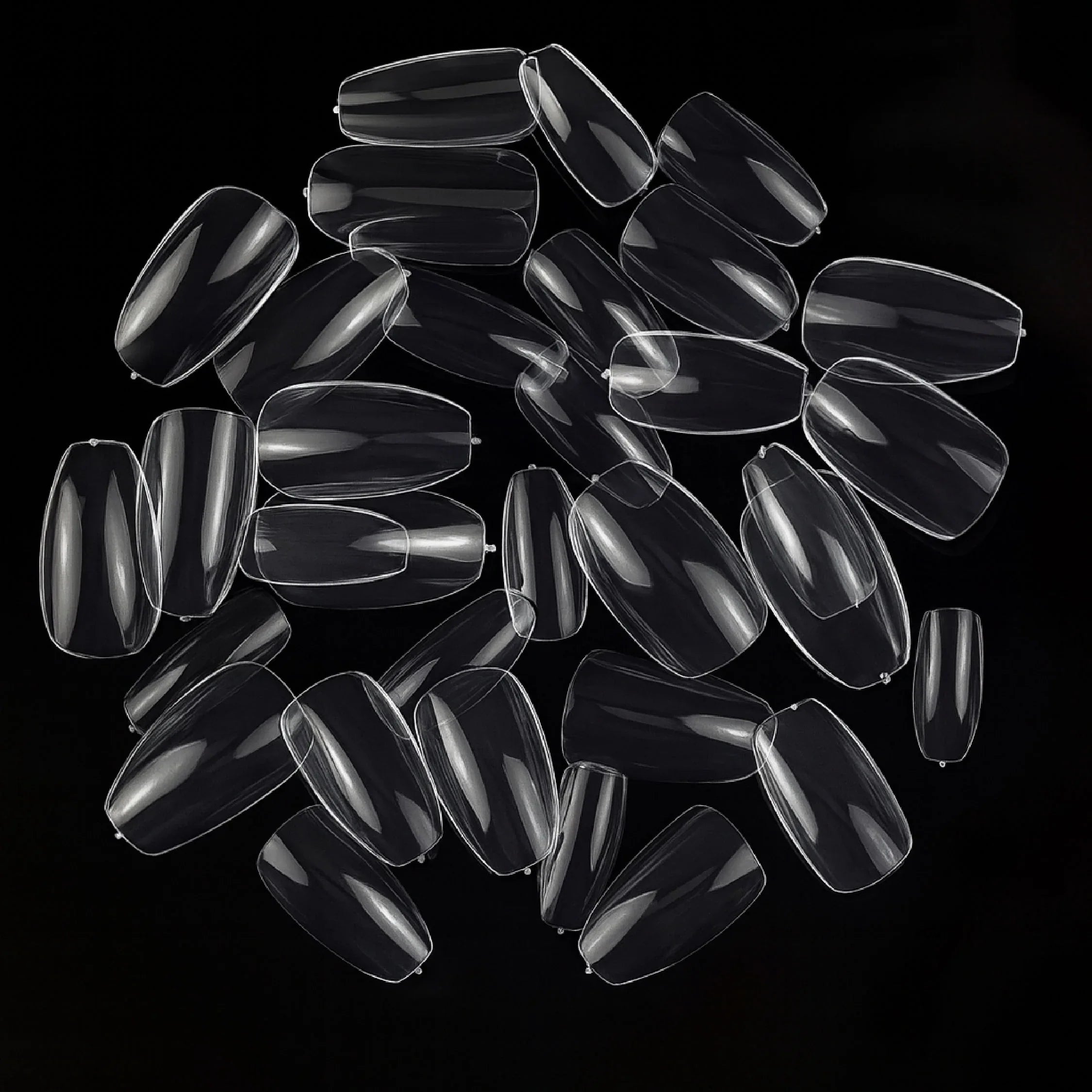 PKT 500pcs Short Ballet Nail Tips Clear - Shills Professional