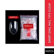 PKT 500pcs Short Oval Nail Tips Clear