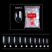 PKT 500pcs Short Oval Nail Tips Clear
