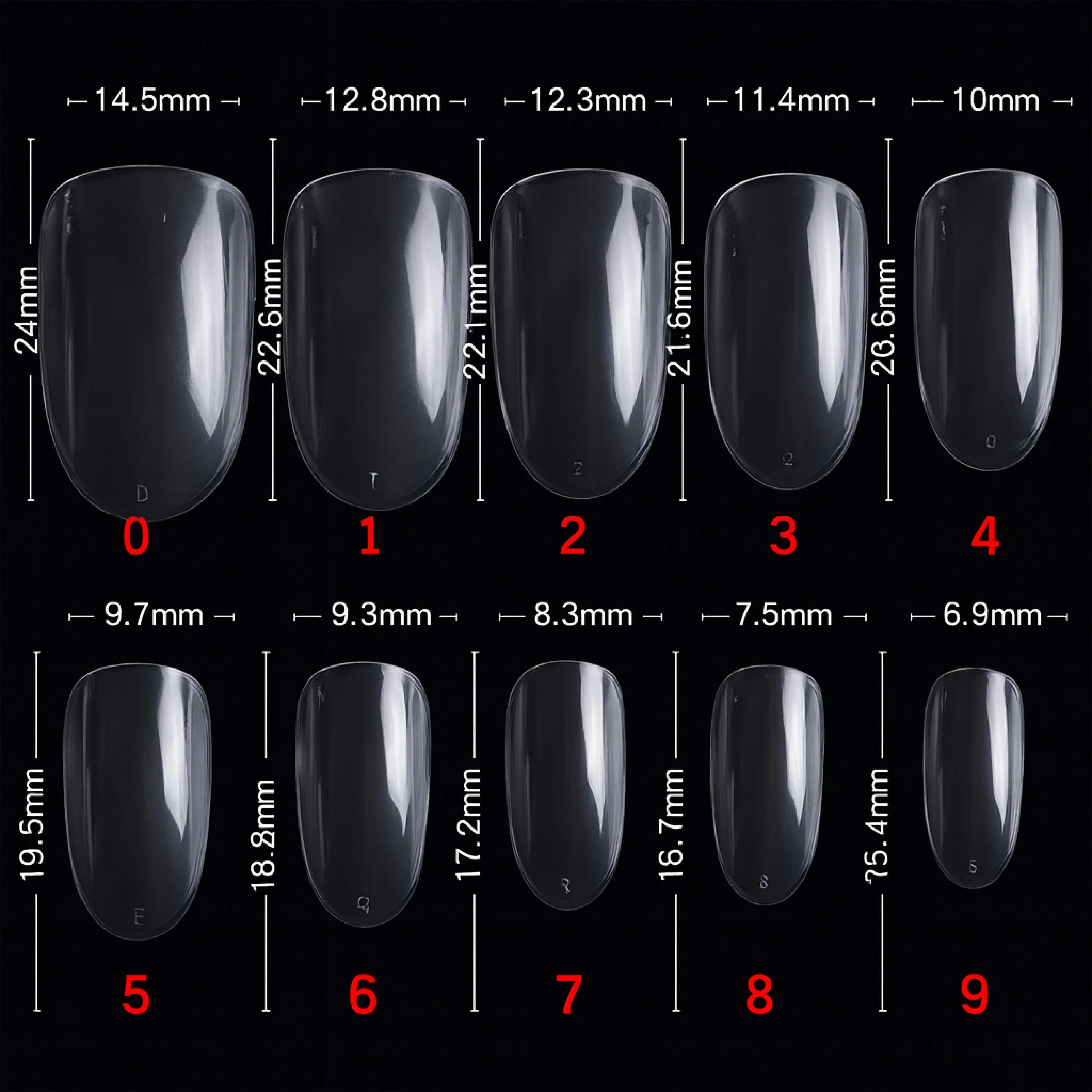 PKT 500pcs Short Oval Nail Tips Clear - Shills Professional