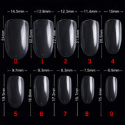 PKT 500pcs Short Oval Nail Tips Clear