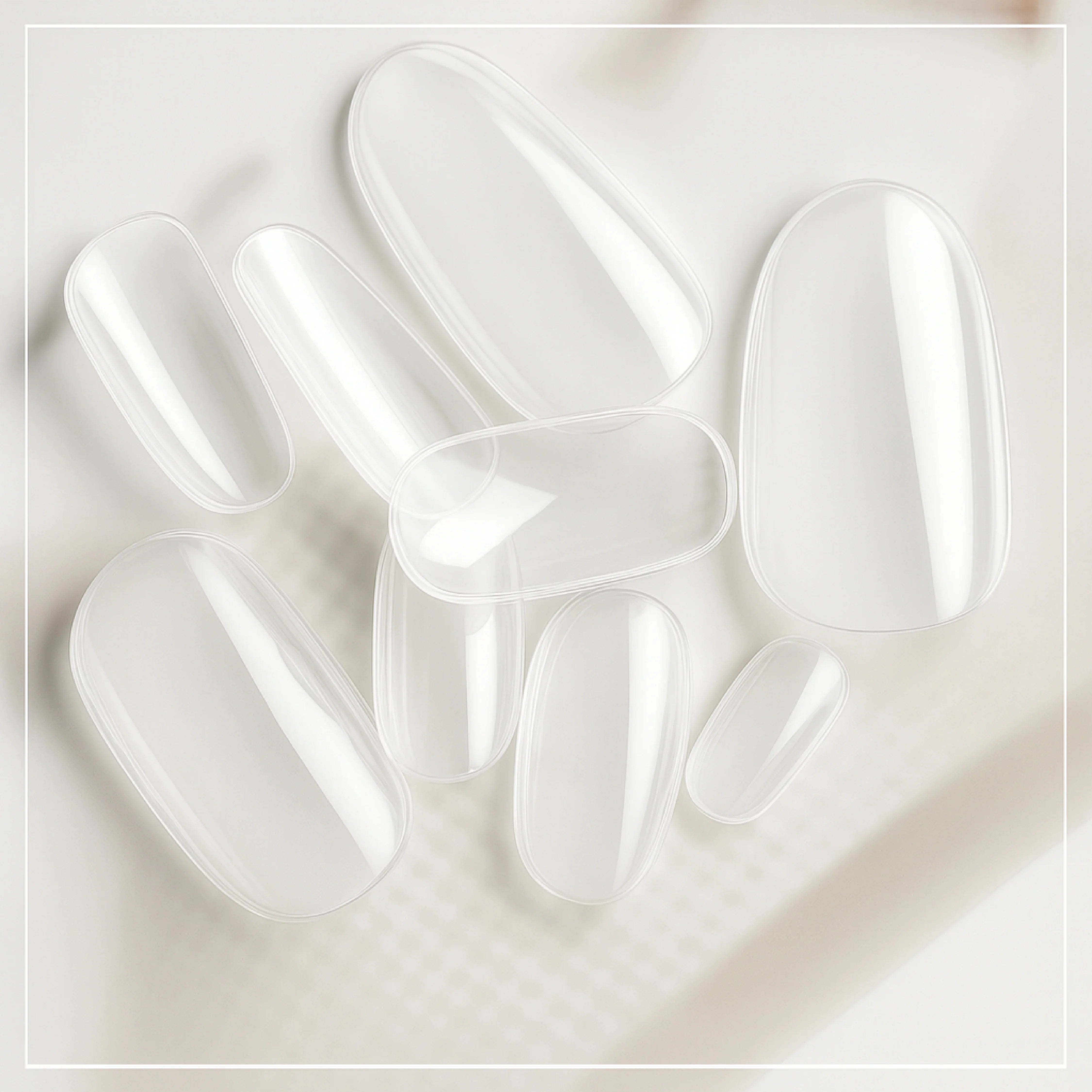 PKT 500pcs Short Oval Nail Tips Clear - Shills Professional