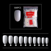 PKT 500pcs Short Oval Shape Nail Tips Natural