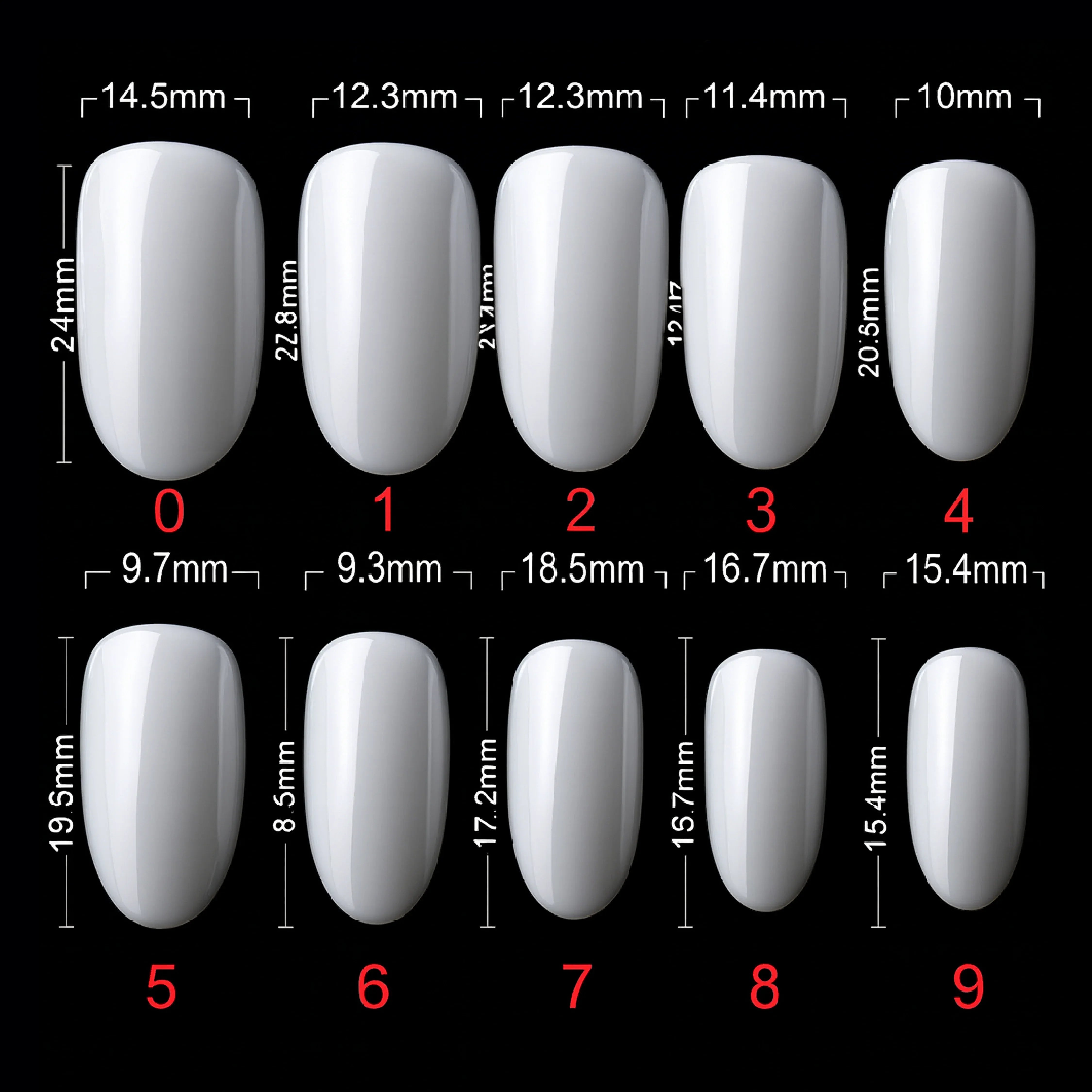 PKT 500pcs Short Oval Shape Nail Tips Natural - Shills Professional