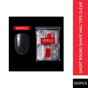 PKT 500pcs Short Round Shape Nail Tips Clear
