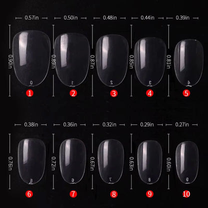 PKT 500pcs Short Round Shape Nail Tips Clear - Shills Professional