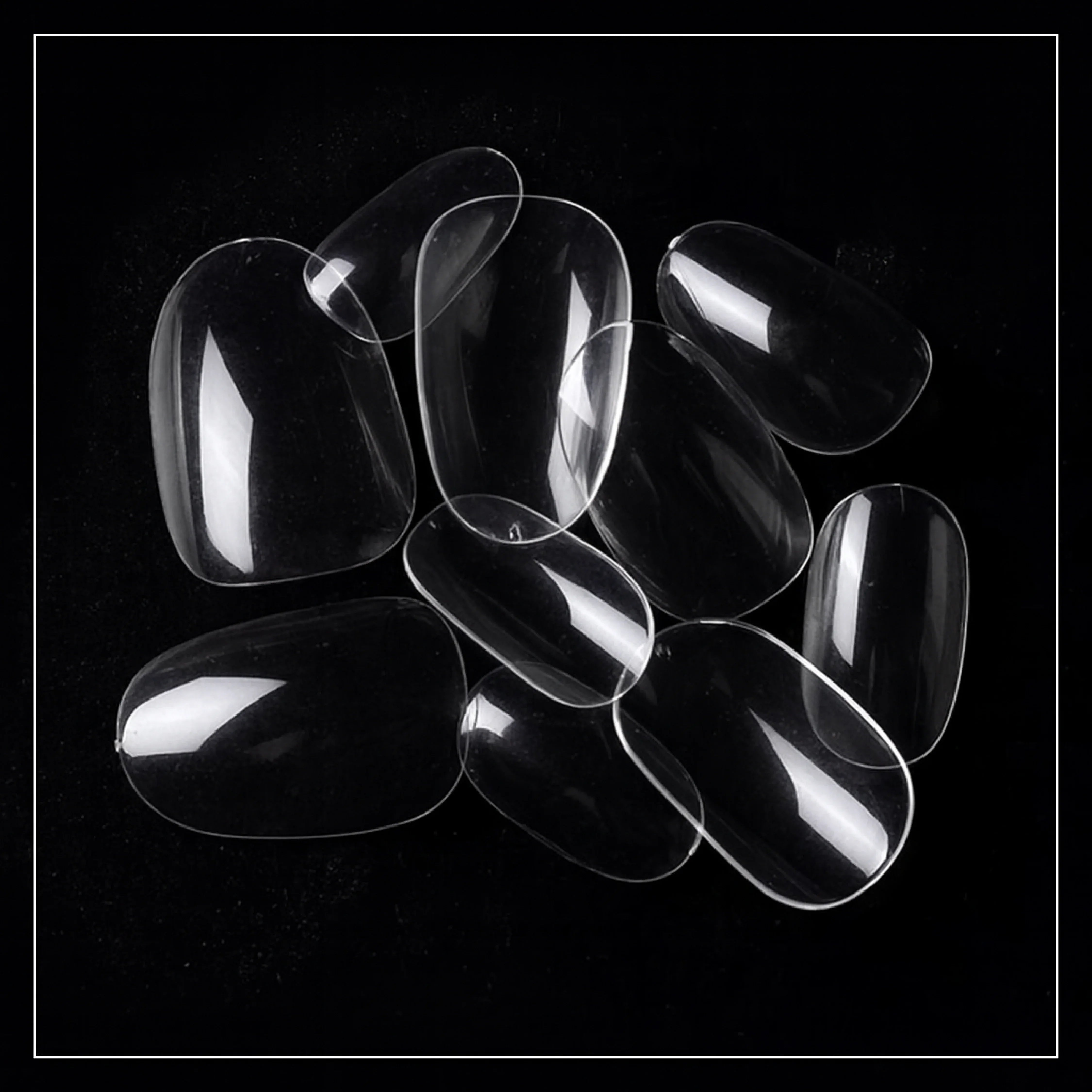 PKT 500pcs Short Round Shape Nail Tips Clear - Shills Professional