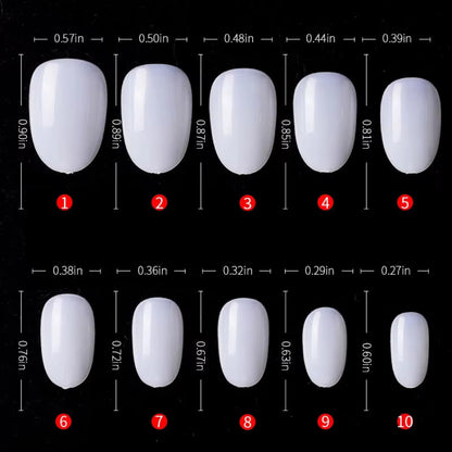 PKT 500pcs Short Round Shape Nail Tips Natural - Shills Professional