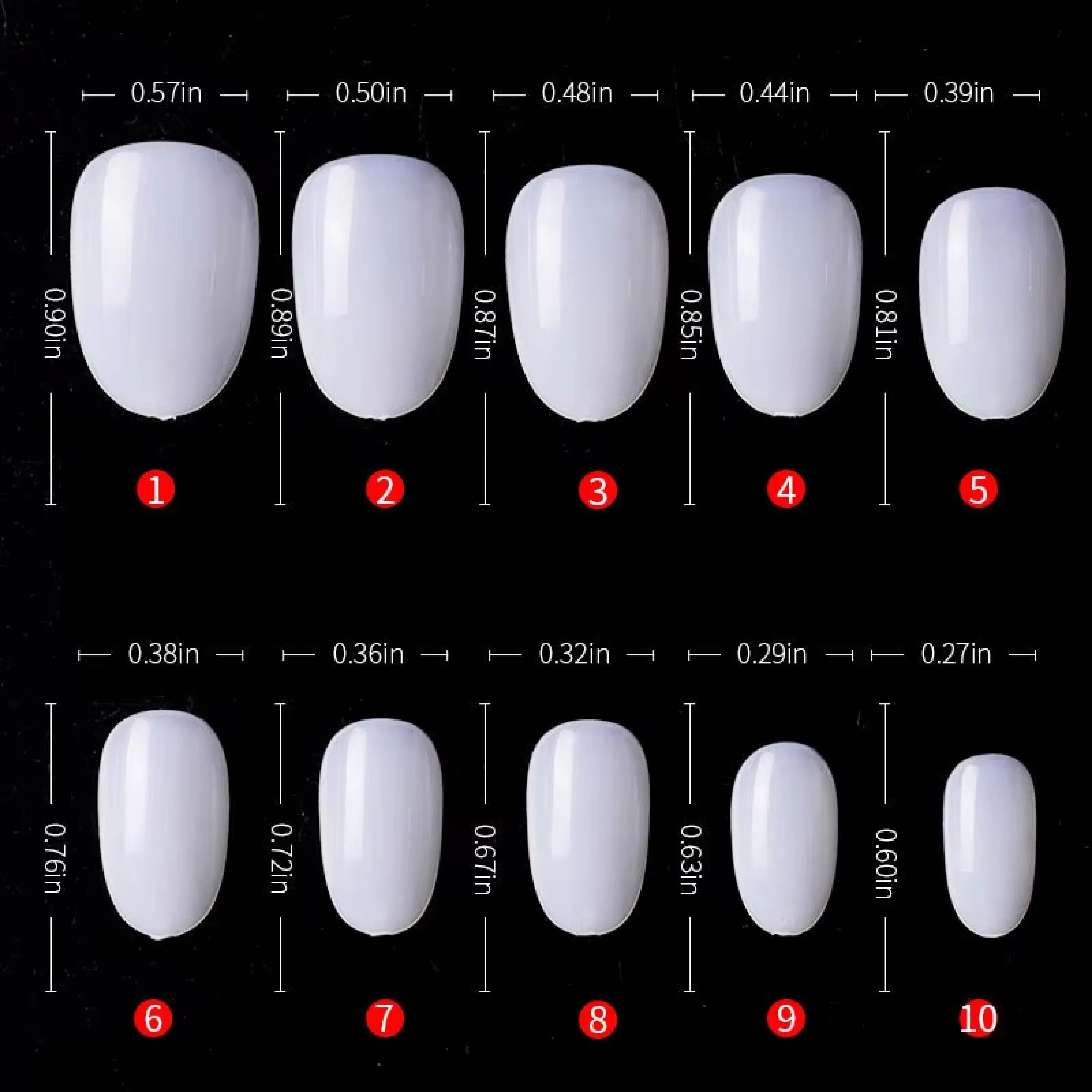 PKT 500pcs Short Round Shape Nail Tips Natural - Shills Professional