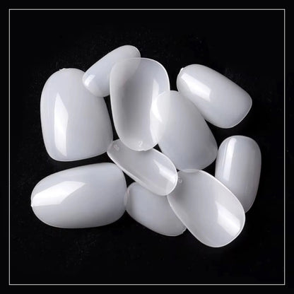 PKT 500pcs Short Round Shape Nail Tips Natural - Shills Professional