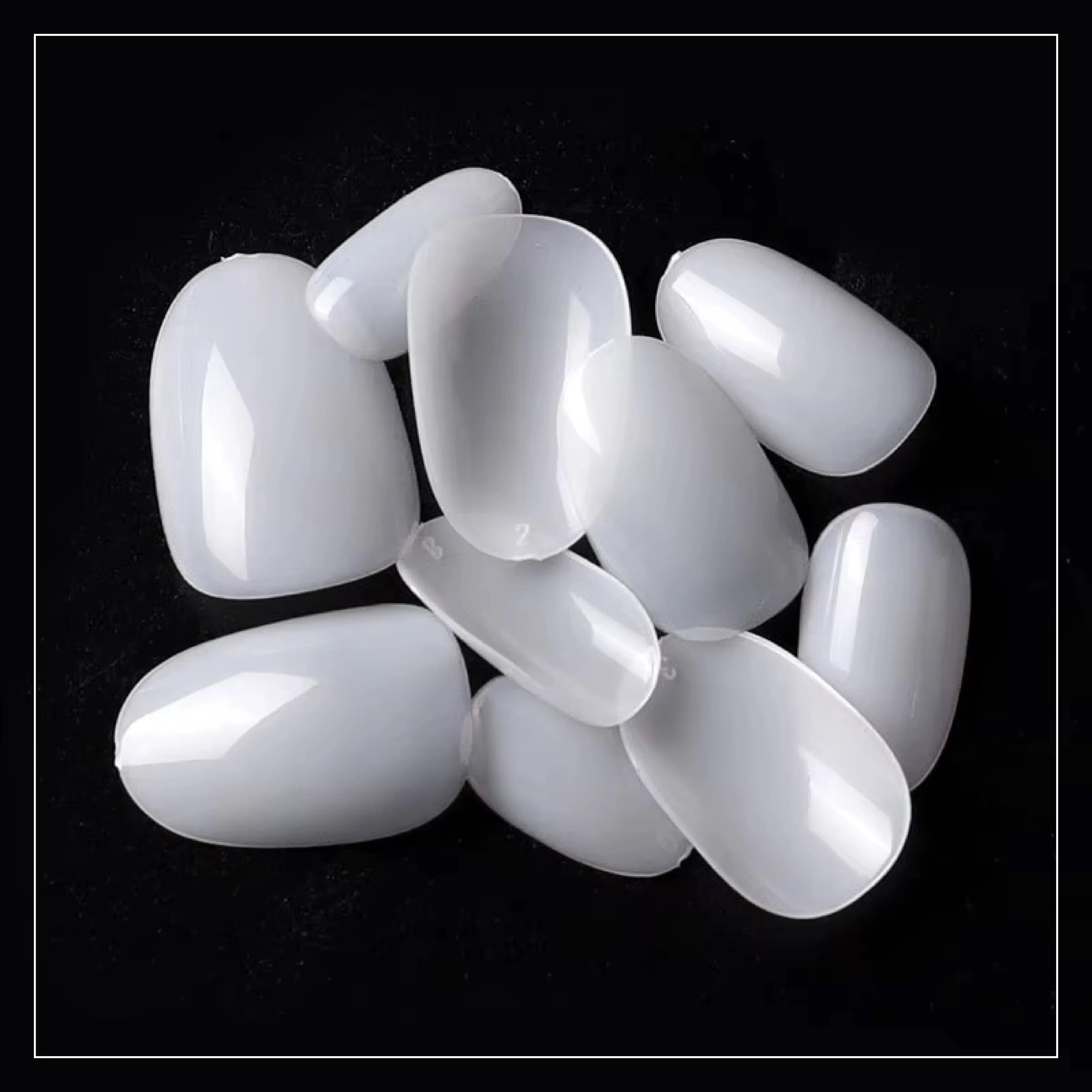 PKT 500pcs Short Round Shape Nail Tips Natural - Shills Professional