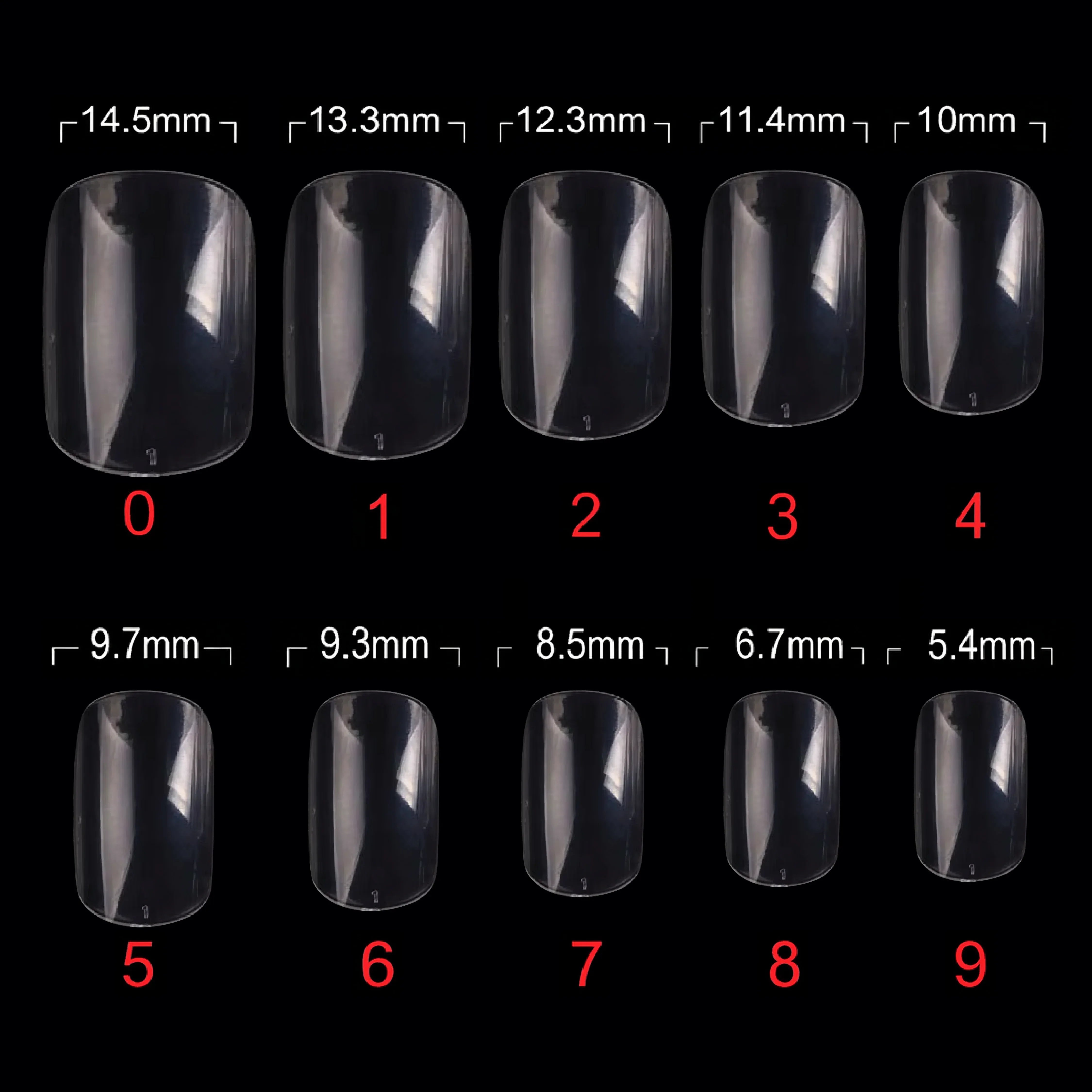 PKT 500pcs Short Full Cover Nail Tips Clear - Shills Professional
