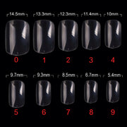 PKT 500pcs Short Full Cover Nail Tips Clear