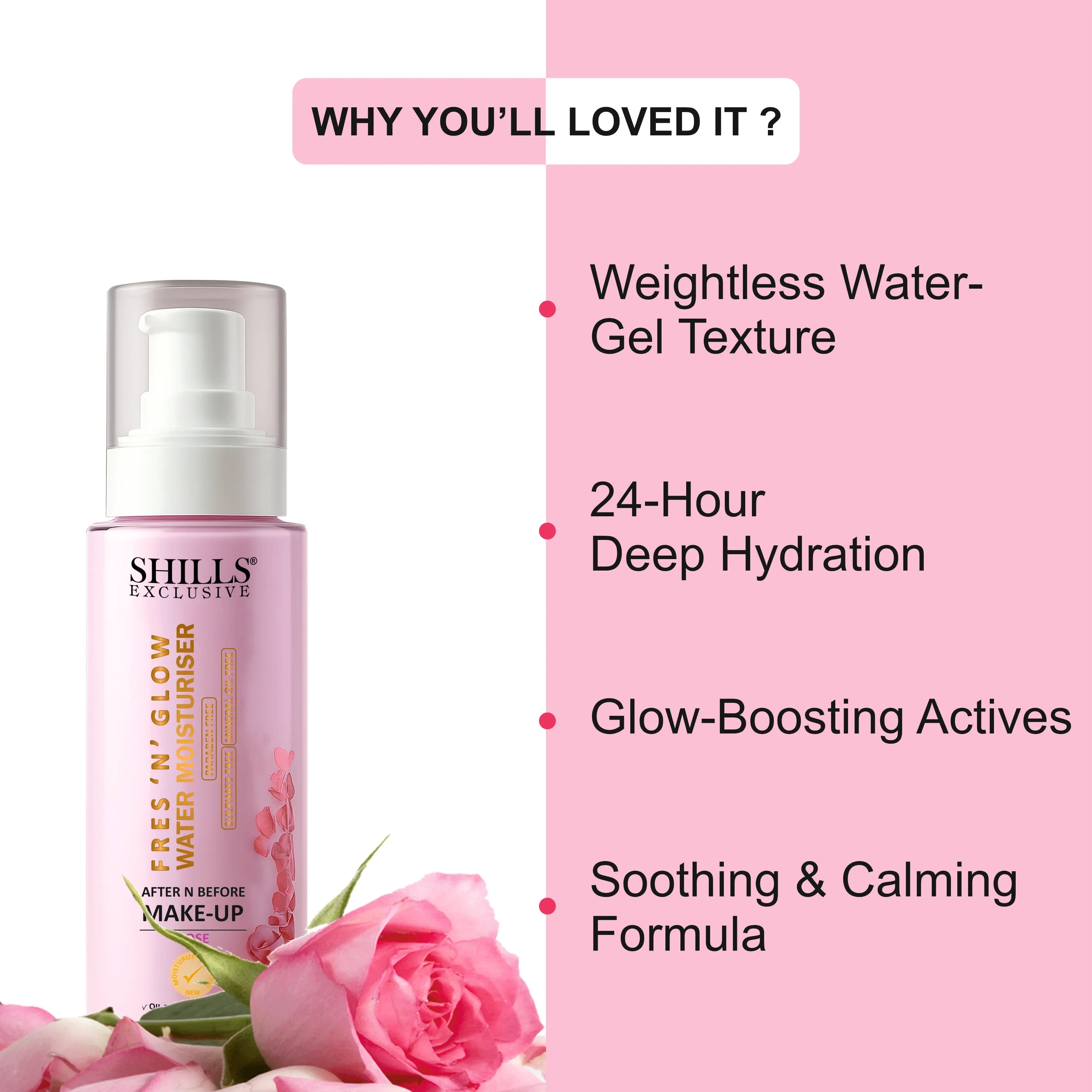 Fresh N Glow Water Moisturizing Rose - Shills Professional