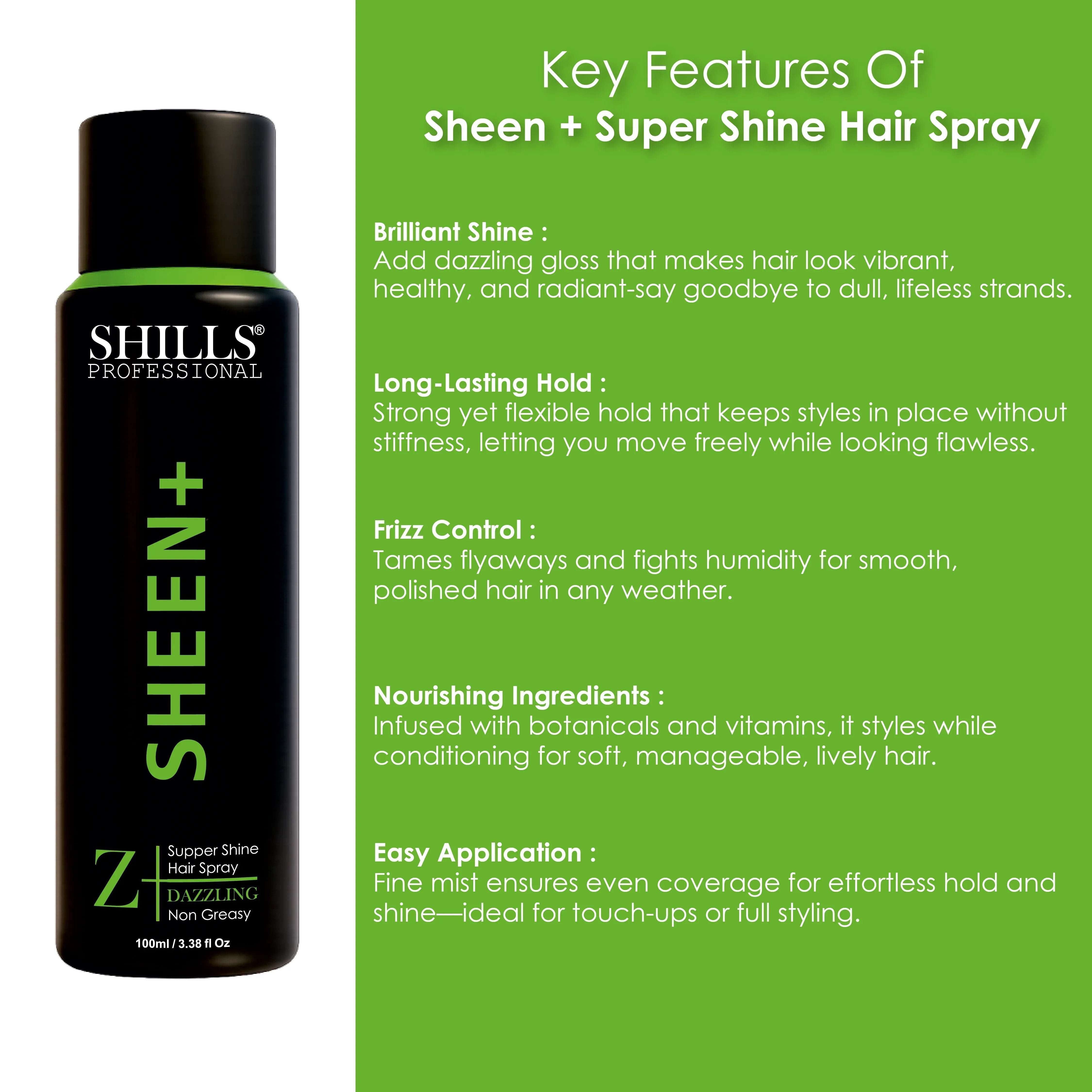 Sheen+ Super Shine Hair Spray - Shills Professional