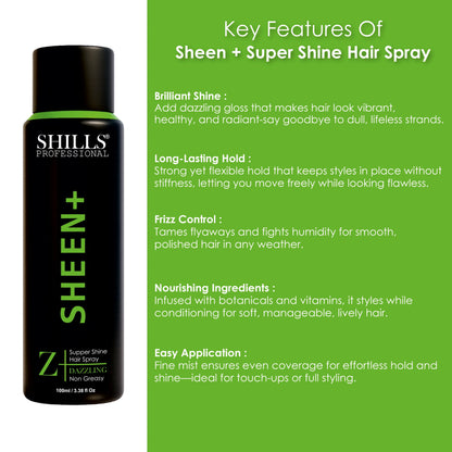 Sheen+ Super Shine Hair Spray - Shills Professional