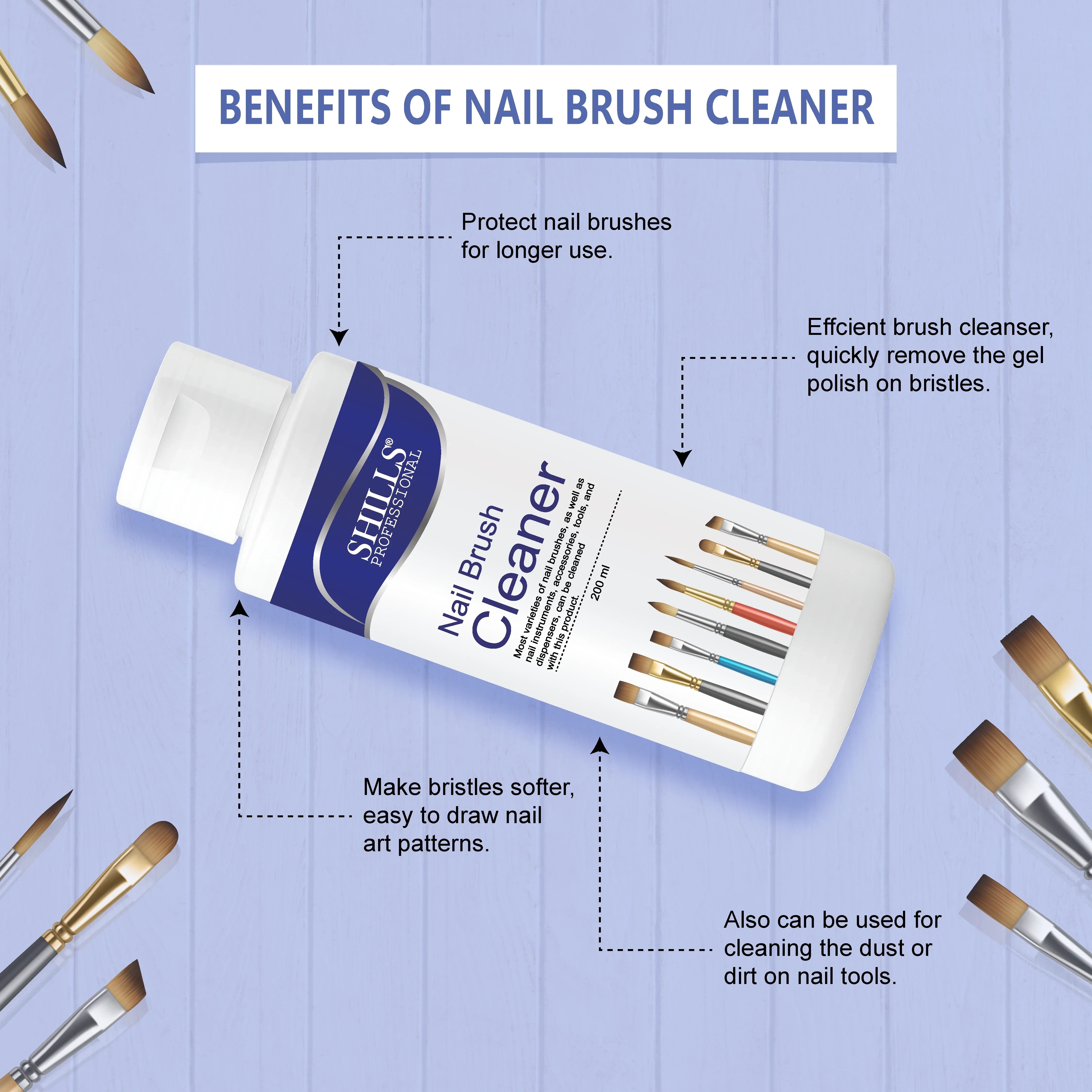 Nail Brush Cleanser 200 ML - Shills Professional