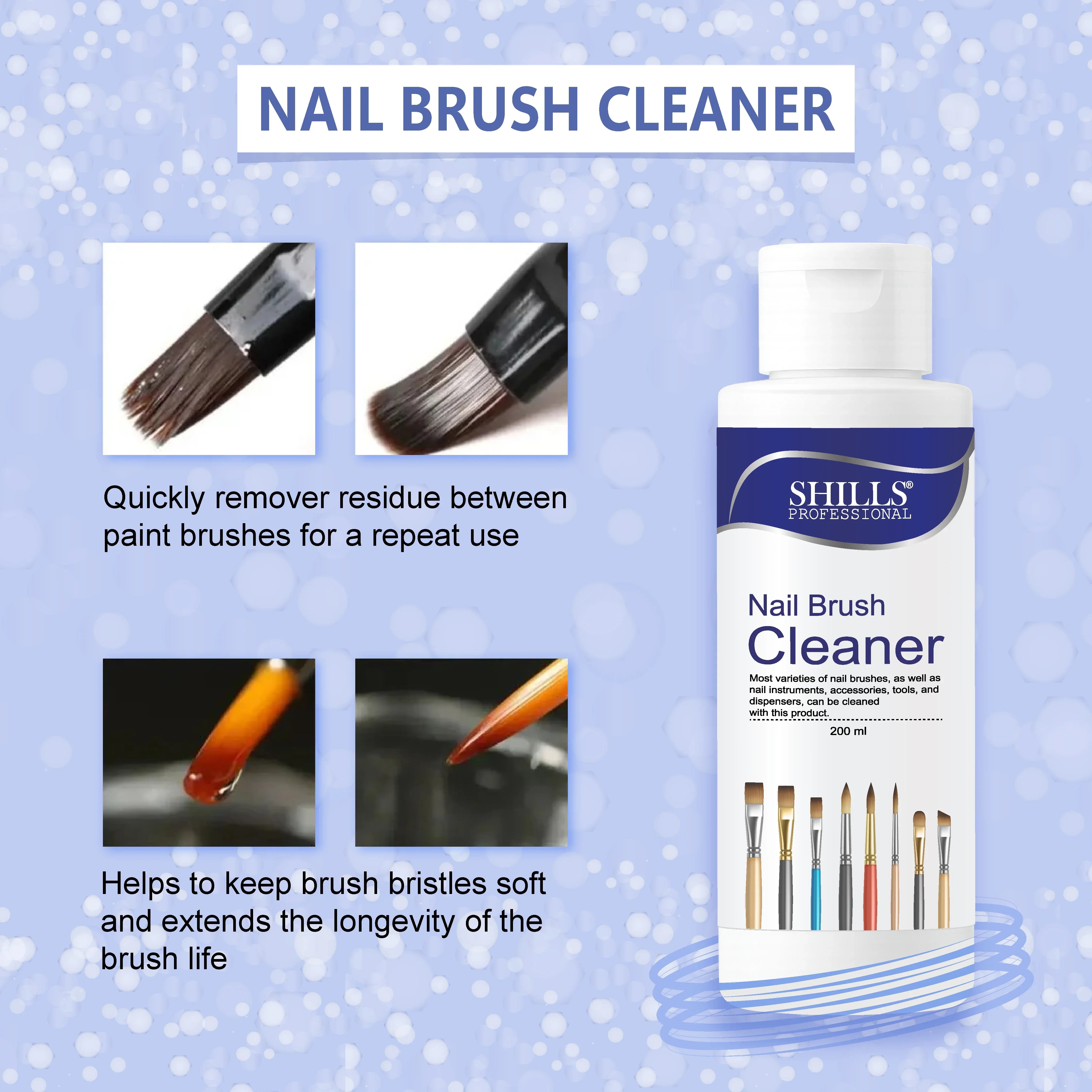 Nail Brush Cleaner 100ml - Shills Professional
