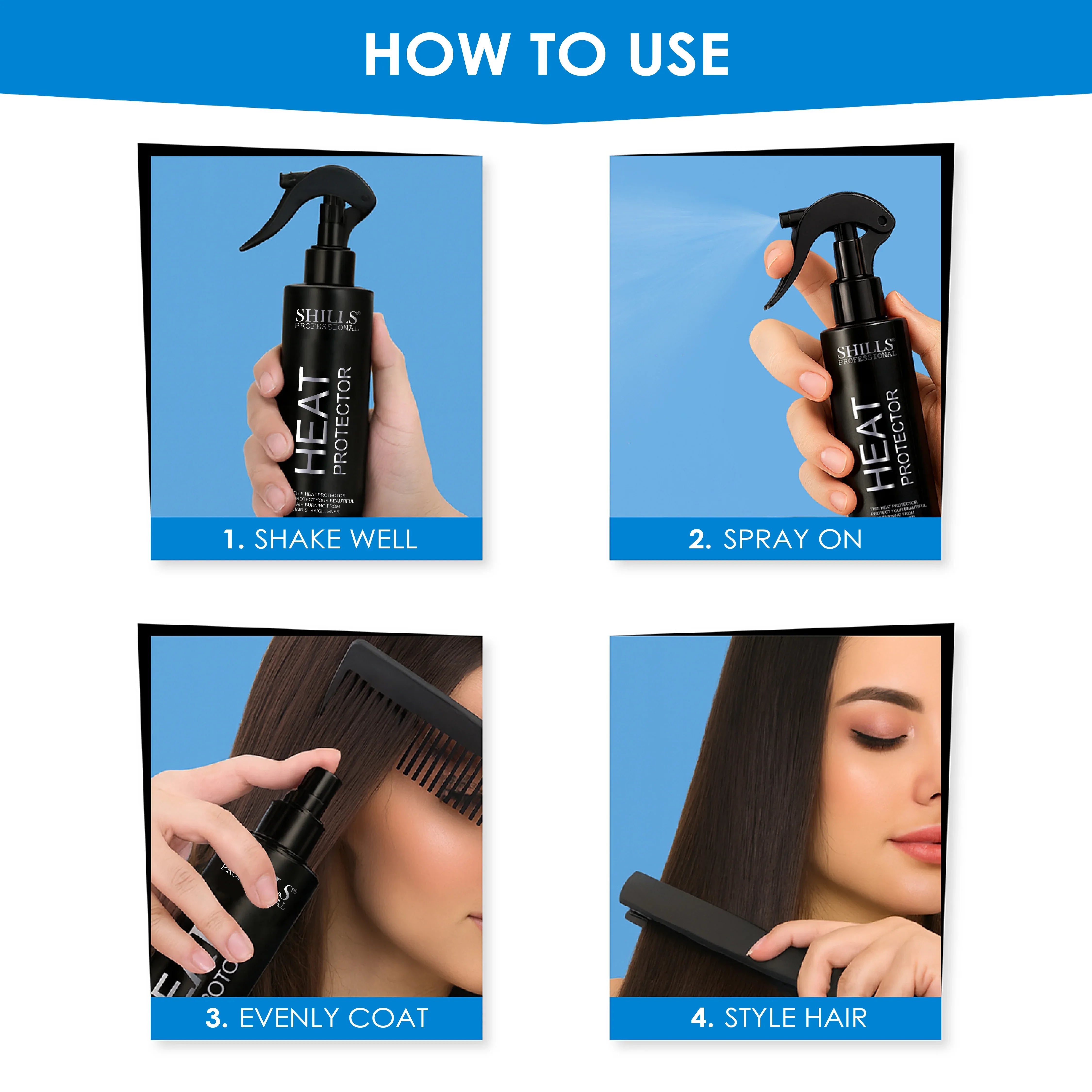 Heat Protector Hair Spray - Shills Professional