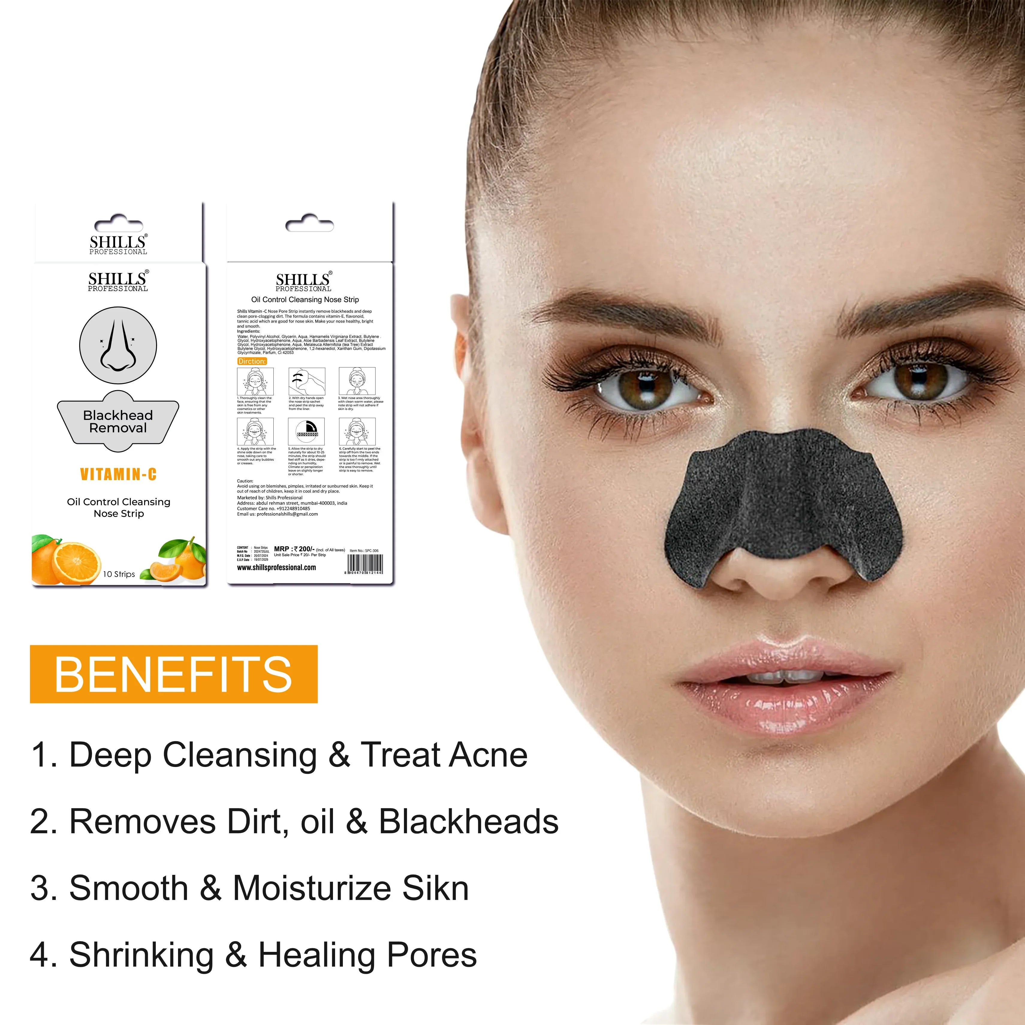 Blackhead Removal Nose Strips - Shills Professional